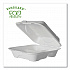 Vanguard Renewable and Compostable Sugarcane Clamshells, 3 Compartments, 8 x 8 x 3, White, 200/Carton (EPHC83NFA)