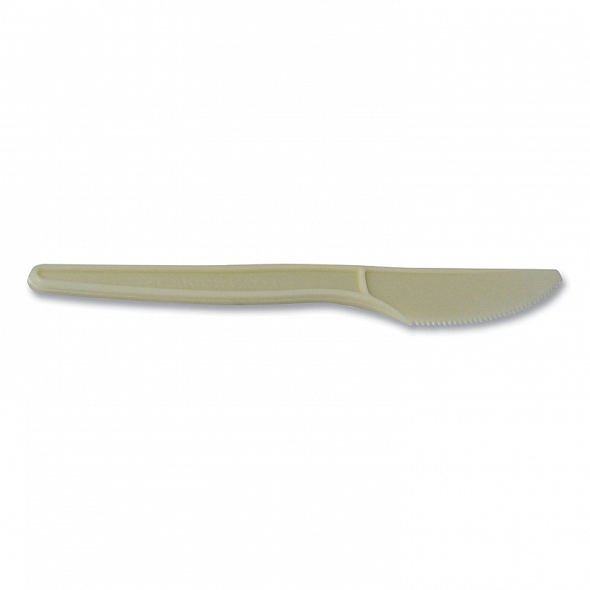 EcoSense Renewable Plant Starch Cutlery, Knife, Plastic, Cream, 50/Pack (EPS001PK)