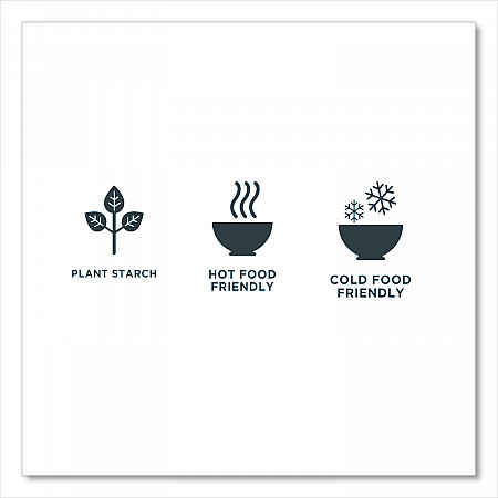 EcoSense Renewable Plant Starch Cutlery, Fork, Plastic, Cream, 50/Pack (EPS002PK)
