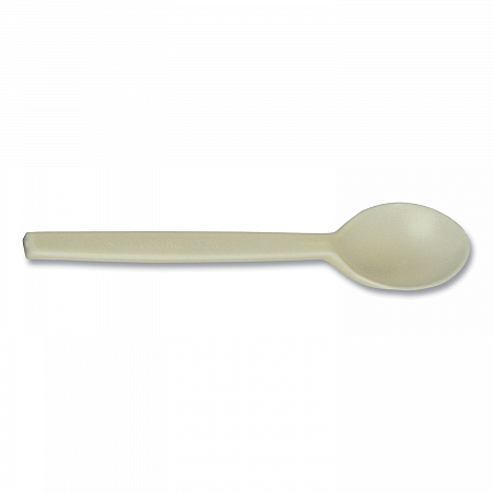 EcoSense Renewable Plant Starch Cutlery, Spoon, Plastic, Cream, 50/Pack (EPS003PK)