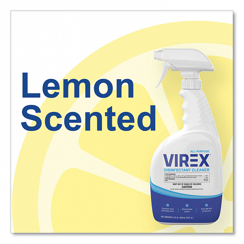Virex All-Purpose Disinfectant Cleaner, Citrus Scent, 32 oz Spray Bottle, 8/Carton (CBD540533)