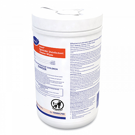 Avert Sporicidal Disinfectant Cleaner Wipes, 6 x 7, Chlorine Scent, 160/Canister, 12/Carton (100895790)