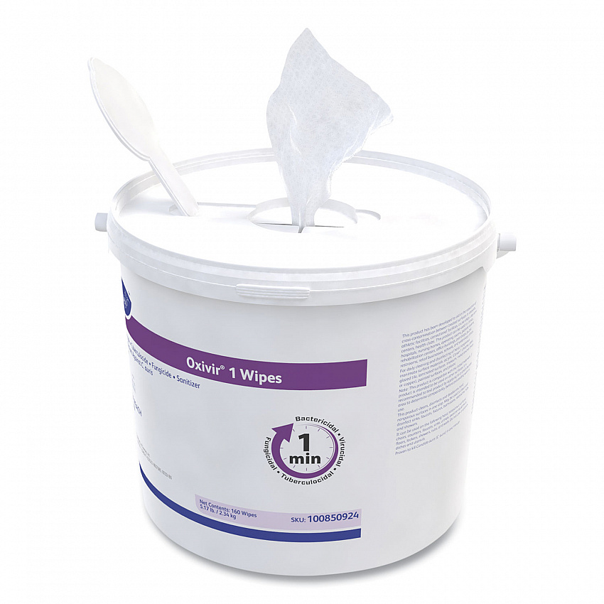 Oxivir 1 Wipes, 1-Ply, 11 x 12, 160/Canister, 4 Canisters/Carton (100850924)