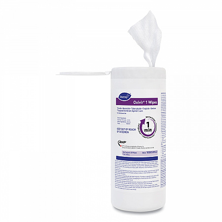 Oxivir 1 Wipes, 1-Ply, 7 x 8, 60/Canister, 12 Canisters/Carton (100850922)