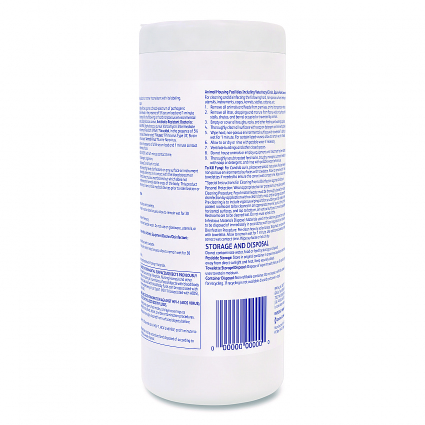 Oxivir 1 Wipes, 1-Ply, 7 x 8, 60/Canister, 12 Canisters/Carton (100850922)
