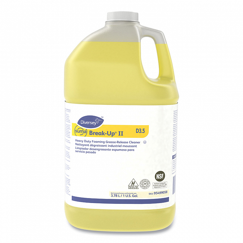 Suma Break-Up II D3.5 Heavy-Duty Foaming Grease-Release Cleaner, 128 oz Bottle, 4/Carton (95499058)