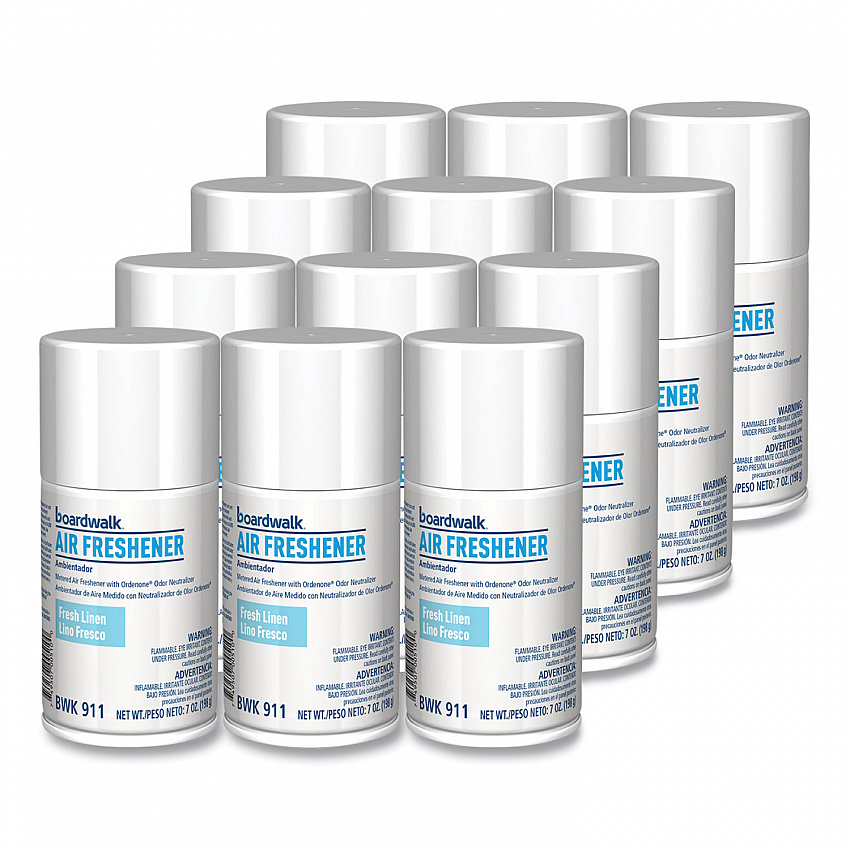 Metered Air Freshener Refill, Fresh Linen, 7 oz Aerosol Spray, 12/Carton (911)