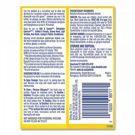 Disinfecting Wipes Flatpacks, 1-Ply, 6.69 x 7.87, Lemon and Lime Blossom, White, 15 Wipes/Flat Pack, 24 Flat Packs/Carton (99799CT)