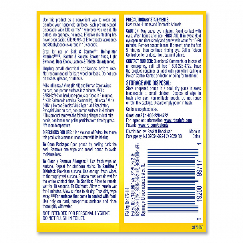 Disinfecting Wipes Flatpacks, 1-Ply, 6.69 x 7.87, Lemon and Lime Blossom, White, 15 Wipes/Flat Pack, 24 Flat Packs/Carton (99799CT)