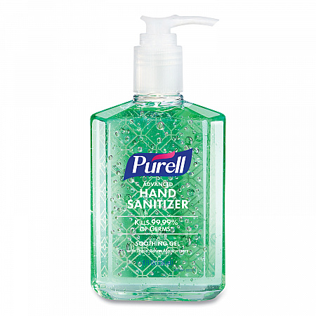 Advanced Hand Sanitizer Soothing Gel, 8 oz Pump Bottle, Fresh Scent, 4/Pack (967406ECDPK)