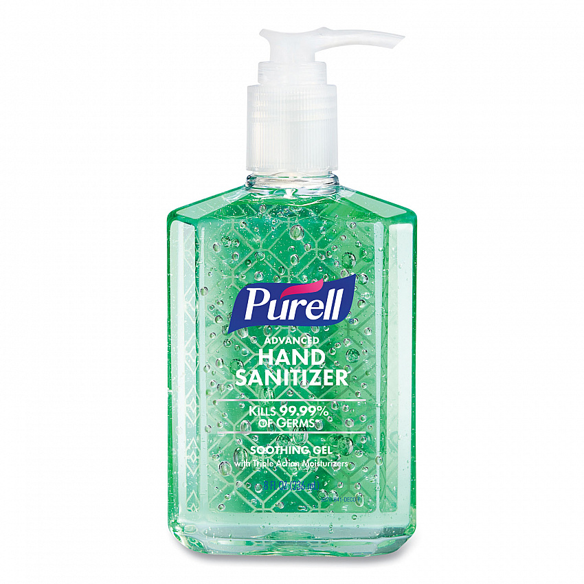 Advanced Hand Sanitizer Soothing Gel, 8 oz Pump Bottle, Fresh Scent, 4/Pack (967406ECDPK)