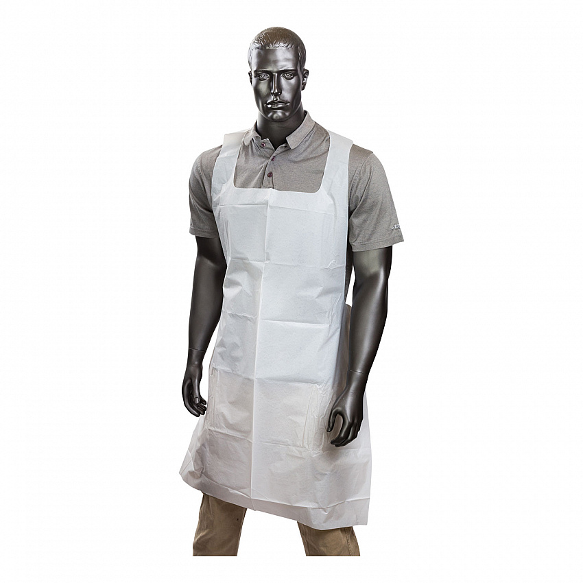 Poly Apron, 28 x 46, One Size Fits Most, White, 500/Carton (28462A)