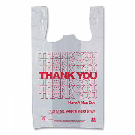 Thank You Bags, Thank You - Have a Nice Day Labeling, Cut-Out Handles, 11.5