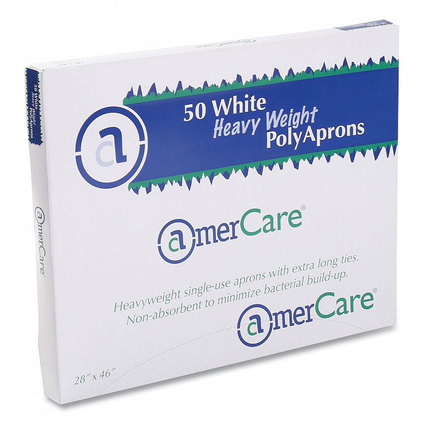 Poly Apron, 28 x 46, One Size Fits Most, White, 500/Carton (28462A)
