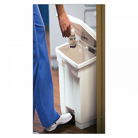 Legacy Step-On Receptacle, 23 gal, Plastic, White (FG614600WHT)