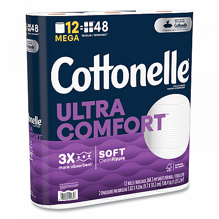 Ultra ComfortCare Toilet Paper, Soft Tissue, Septic Safe, 2-Ply, White, 284 Sheets/Roll, 12 Rolls/Pack, 48 Rolls/Carton (55494)
