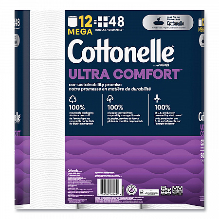 Ultra ComfortCare Toilet Paper, Soft Tissue, Septic Safe, 2-Ply, White, 284 Sheets/Roll, 12 Rolls/Pack, 48 Rolls/Carton (55494)