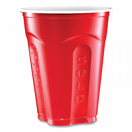 Squared Plastic Party Cups, 18 oz, Red, 240/Carton (SQ182020004)