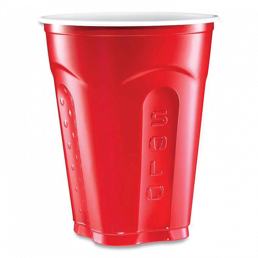 Squared Plastic Party Cups, 18 oz, Red, 240/Carton (SQ182020004)