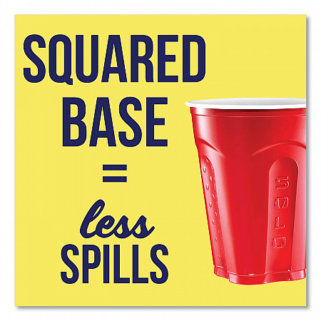 Squared Plastic Party Cups, 18 oz, Red, 240/Carton (SQ182020004)