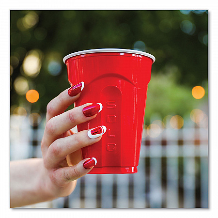 Squared Plastic Party Cups, 18 oz, Red, 240/Carton (SQ182020004)
