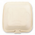 Bagasse PFAS-Free Food Containers, 6 x 6 x 3.19, Tan, Sugarcane, 500/Carton (HINGE66NPFA)