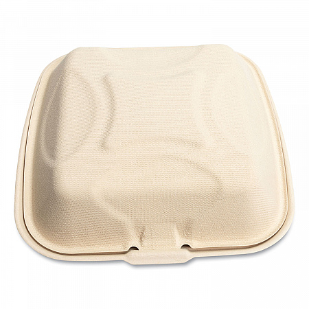 Bagasse PFAS-Free Food Containers, 9 x 9 x 3.19, Tan, Sugarcane, 100/Sleeve, 2 Sleeves/Carton (HNGE991CNPFA)