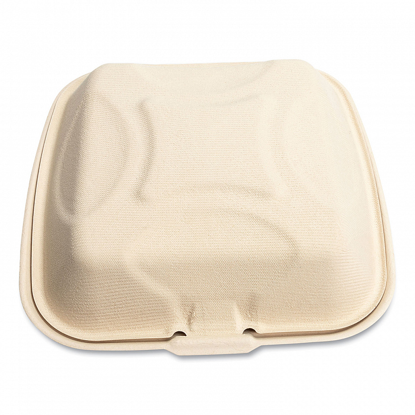 Bagasse PFAS-Free Food Containers, 9 x 9 x 3.19, Tan, Sugarcane, 100/Sleeve, 2 Sleeves/Carton (HNGE991CNPFA)
