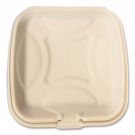 Bagasse PFAS-Free Food Containers, 9 x 9 x 3.19, Tan, Sugarcane, 100/Sleeve, 2 Sleeves/Carton (HNGE991CNPFA)
