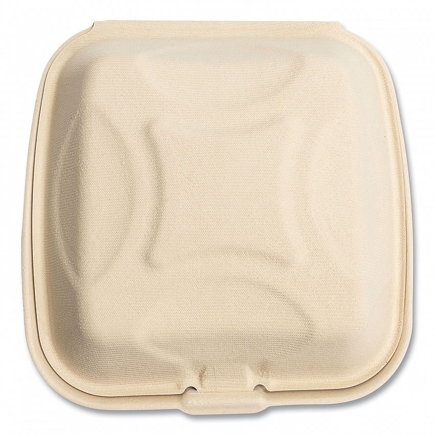 Bagasse PFAS-Free Food Containers, 9 x 9 x 3.19, Tan, Sugarcane, 100/Sleeve, 2 Sleeves/Carton (HNGE991CNPFA)