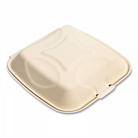 Bagasse PFAS-Free Food Containers, 9 x 9 x 3.19, Tan, Sugarcane, 100/Sleeve, 2 Sleeves/Carton (HNGE991CNPFA)