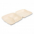 Bagasse PFAS-Free Food Containers, 3 Compartments, 9 x 3.19 x 9, Tan, Sugarcane, 200/Carton (HNGE3C9NPFA)