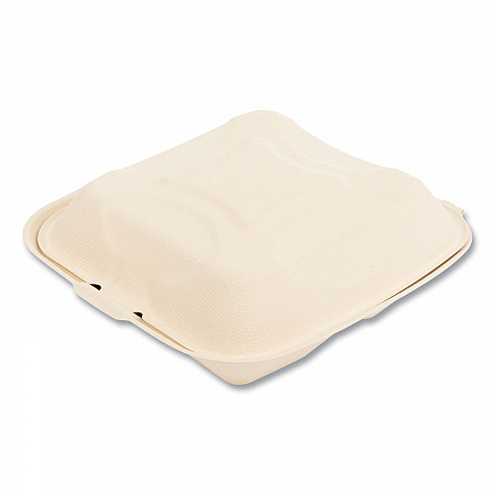 Bagasse PFAS-Free Food Containers, 3 Compartments, 9 x 3.19 x 9, Tan, Sugarcane, 200/Carton (HNGE3C9NPFA)