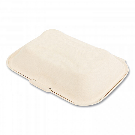 Bagasse PFAS-Free Food Containers, Hoagie/Hinged Lid, 6 x 3 x 9, Tan, Sugarcane, 250/Carton (HINGE96NPFA)