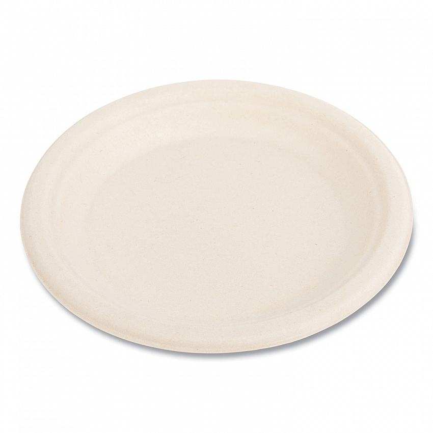 Bagasse PFAS-Free Dinnerware, Plate, Sugarcane, 6" dia, Tan, 1,000/Carton (PLATEWF6NPFA)