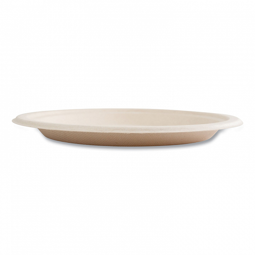 Bagasse PFAS-Free Dinnerware, Plate, Sugarcane, 9" dia, Tan, 500/Carton (PLATE9NPFA)
