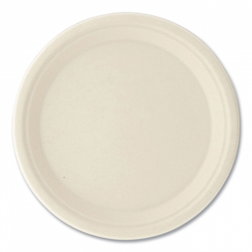 Bagasse PFAS-Free Dinnerware, Plate, Sugarcane, 10" dia, Tan, 500/Carton (PLATE10NPFA)