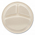 Bagasse PFAS-Free Dinnerware, 3-Compartment Plate, Sugarcane, 10