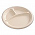 Bagasse PFAS-Free Dinnerware, 3-Compartment Plate, Sugarcane, 10