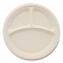 Bagasse PFAS-Free Dinnerware, 3-Compartment Plate, Sugarcane, 10