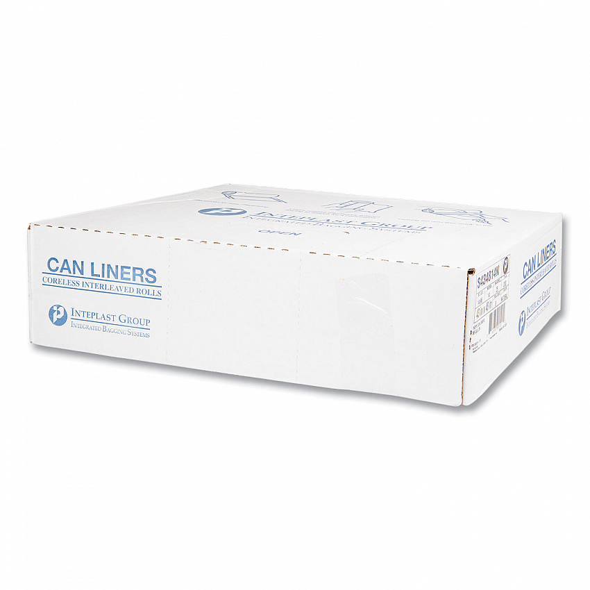 High-Density Commercial Can Liners, 56 gal, 14 mic, 43" x 48", Natural, Interleaved Roll, 25 Bags/Roll, 8 Rolls/Carton (S434814N)