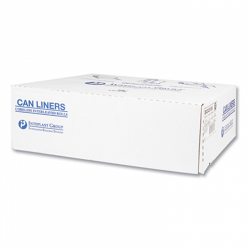 High-Density Commercial Can Liners, 56 gal, 22 mic, 43" x 48", Black, Interleaved Roll, 25 Bags/Roll, 6 Rolls/Carton (S434822K)