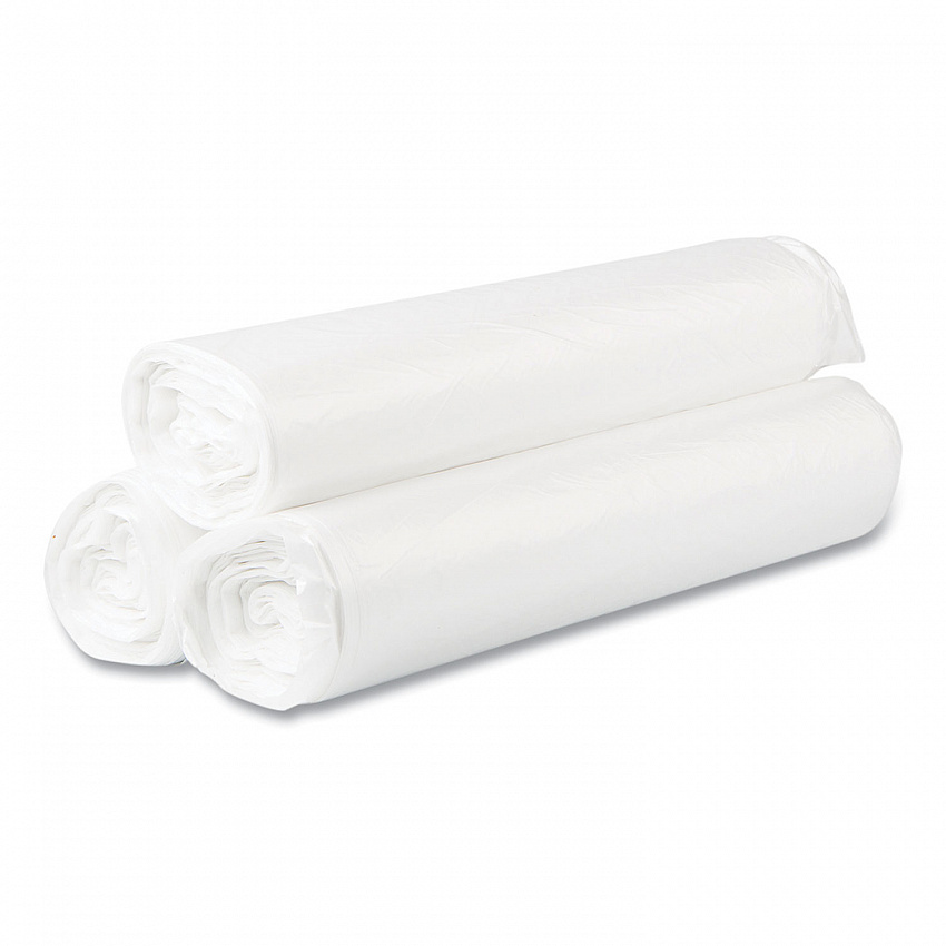 High-Density Commercial Can Liner Value Pack, 45 gal, 14 mic, 40" x 46", Natural, Interleaved Roll, 25 Bags/Roll, 10 Rolls/CT (VALH4048N16)