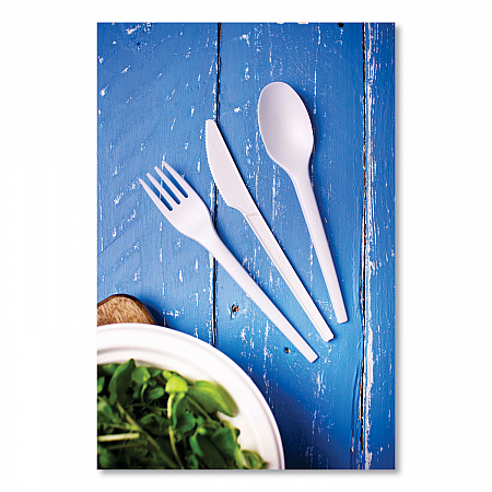White CPLA Cutlery, General Purpose Knife, Plastic, White, 1,000/Carton (VWKN65)