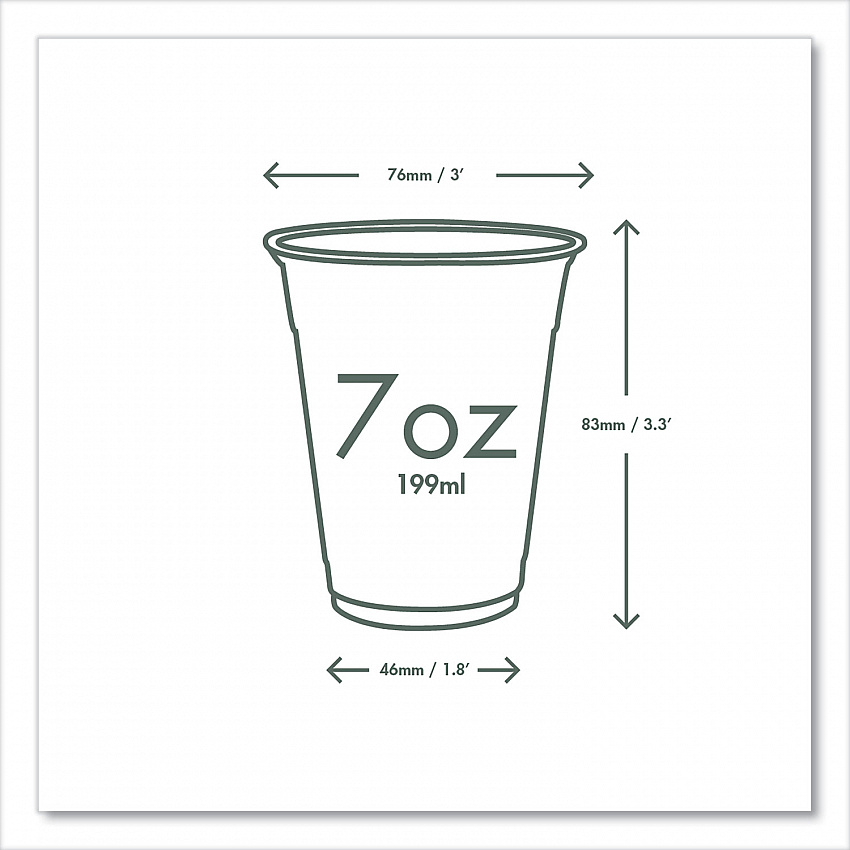 76-Series Cold Cup, 7 oz, Plastic, Clear/Green, 1,000/Carton (R200G)