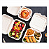 White Molded Fiber Clamshell Containers, Compostable, 9 x 11 x 2, White, Sugarcane, 250/Carton (WHBRGHOAGIE)