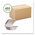White Molded Fiber Clamshell Containers, Compostable, 5.9 x 5.9 x 2.9, White, Sugarcane, 400/Carton (WHBRG6HW)