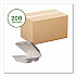White Molded Fiber Clamshell Containers, Compostable, 3 Compartments, 7.9 x 7.9 x 2.9, White, Sugarcane, 200/Carton (WHBRG83HW)