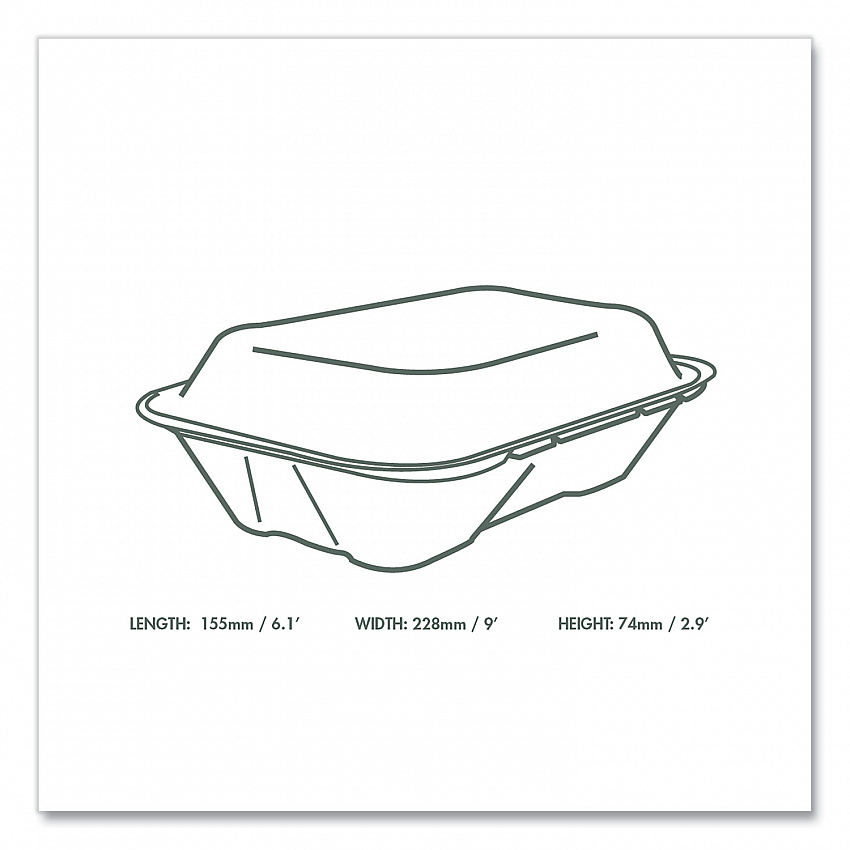 Nourish Molded Fiber Takeout Containers, Compostable, 6.1 x 9 x 2.9, Natural, Sugarcane, 200/Carton (VWHC96NFA)