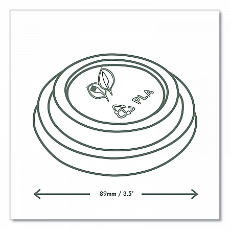 89 Series Hot Cup Lids, Fits Vegware 89-Series Hot Cups, Plastic, White, 1,000/Carton (VLID89S)
